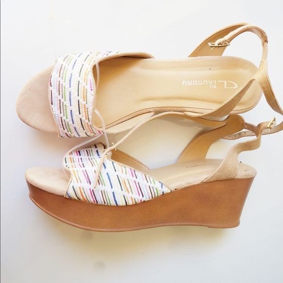 Rainbow 🌈 wedges size 41/10 NWOT - Picture 1 of 1